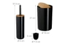 relaxdays Badaccessoire-Set 7-teilig Schwarz/Braun Kunststoff Bambus Bild 4