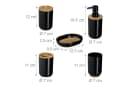 relaxdays Badaccessoire-Set 7-teilig Schwarz/Braun Kunststoff Bambus Bild 5