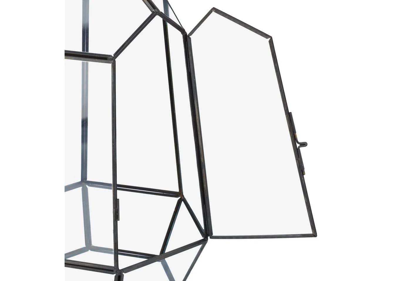 relaxdays Geometrisches Pflanzenterrarium aus Glas, schwarz - Bild 5
