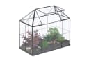 relaxdays Pflanzenterrarium Glas Hausform Schwarz Bild 2