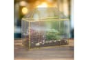 relaxdays Pflanzenterrarium Glas Hausform Schwarz Bild 3