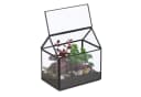 relaxdays Gewächshaus Pflanzenterrarium aus Glas Hausform Schwarz Bild 2