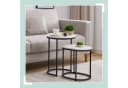 relaxdays Satztisch 2er Set Marmoroptik & Metall Weiß-Schwarz Bild 1