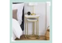 relaxdays Satztisch 2er Set Marmoroptik & Metall Weiß/Gold Bild 3