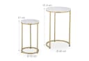 relaxdays Satztisch 2er Set Marmoroptik & Metall Weiß/Gold Bild 4