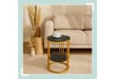 relaxdays Beistelltisch Marmoroptik Schwarz-Gold 2 Ebenen Bild 1