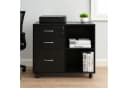 relaxdays Rollcontainer mit Schubladen und Ablage Schwarz Silber Bild 1
