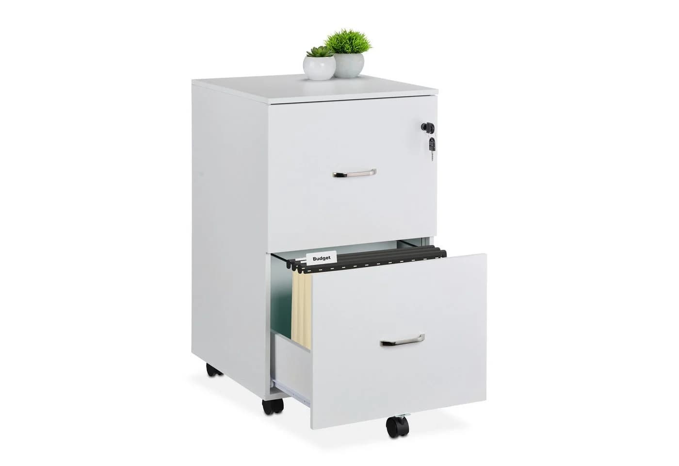 relaxdays Rollcontainer mit Hängeregister Weiß - Bild 2