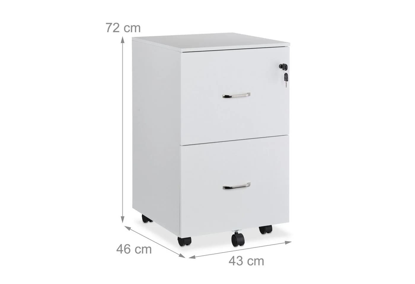 relaxdays Rollcontainer mit Hängeregister Weiß - Bild 4