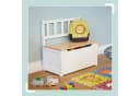 relaxdays Sitzbank Kinderbank mit Stauraum Weiss-Braun Bild 1