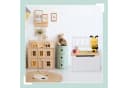 relaxdays Sitzbank Kinderbank mit Stauraum Weiss-Braun Bild 3