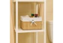 relaxdays Regalkorb Aufbewahrungskorb Set Bambus 2er-Pack Beige/Silber Bild 3