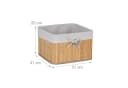 relaxdays Regalkorb Aufbewahrungskorb Set Bambus 2er-Pack Beige/Silber Bild 4