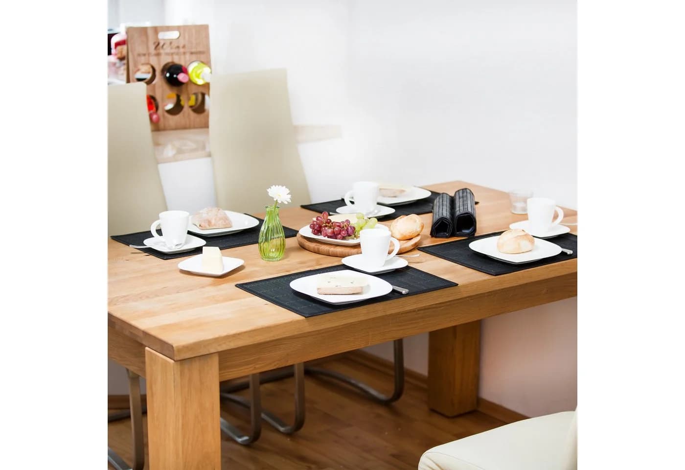 relaxdays Platzset 6er Set Bambus Grau Tischmatten - Bild 3