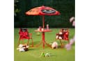relaxdays Garten-Kindersitzgruppe mit Schirm, Marienkäfer Rot/Schwarz Bild 1