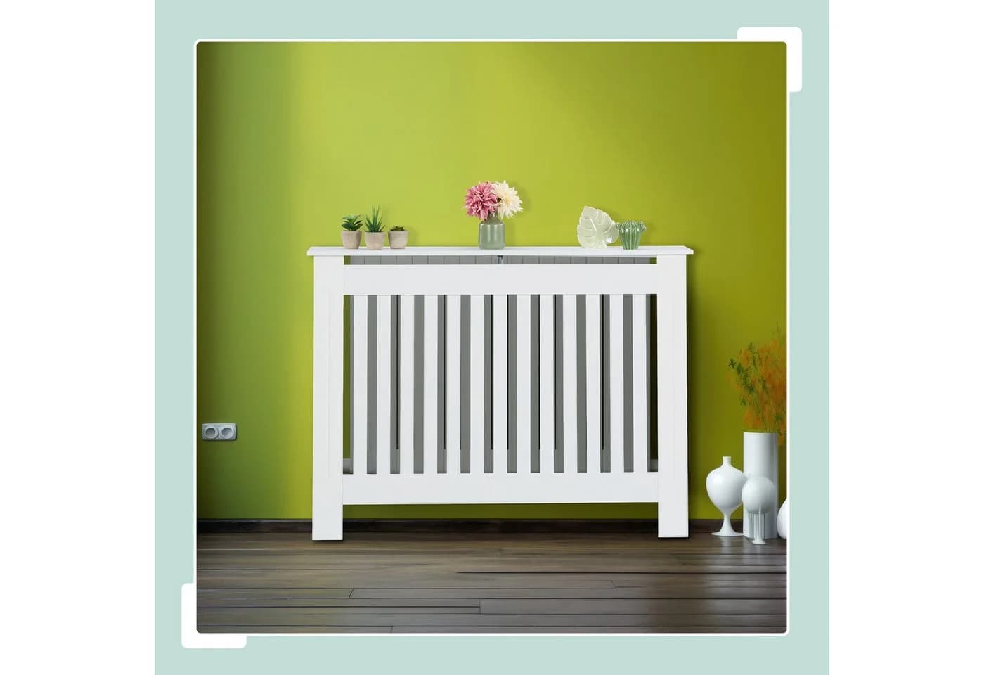 relaxdays Heizungsverkleidung Landhausstil Weiß