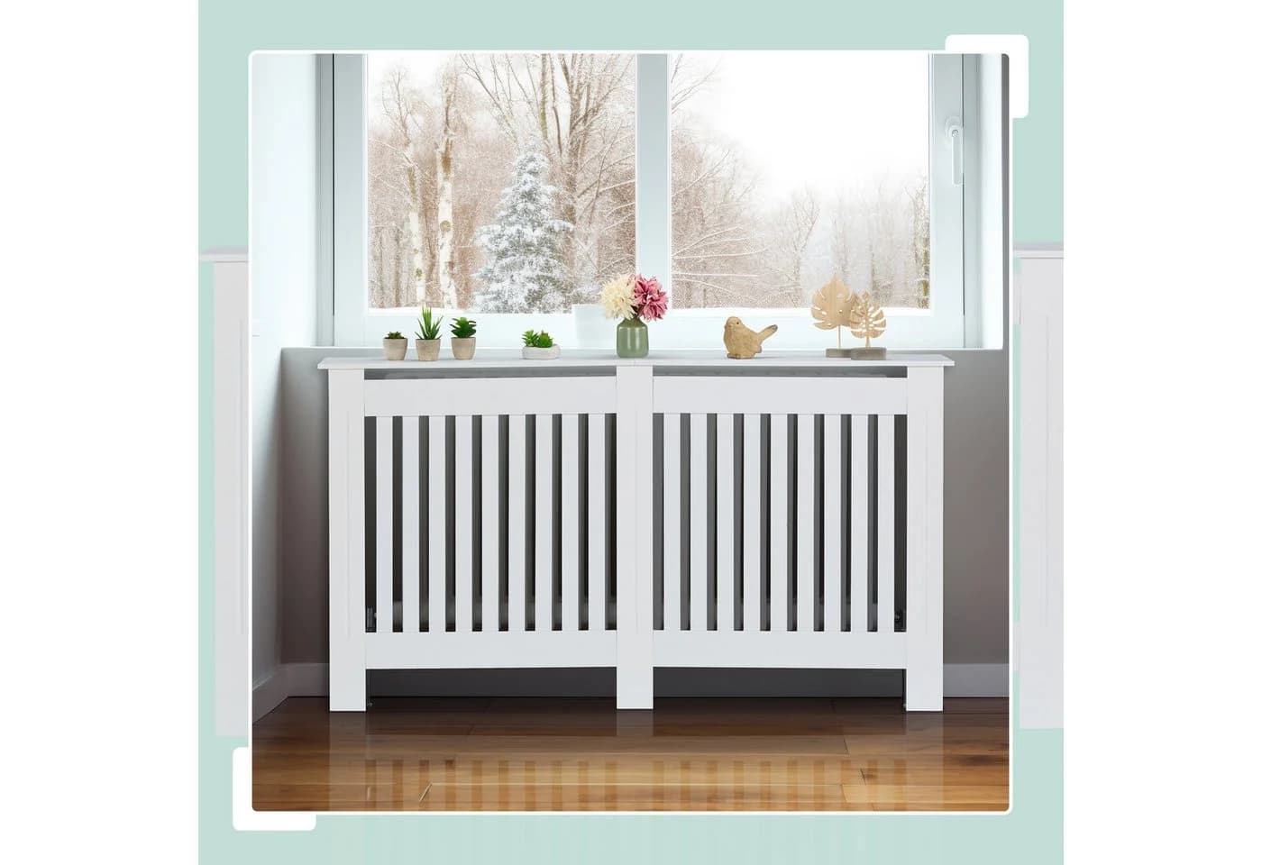 relaxdays Heizungsverkleidung Landhausstil Weiß - Bild 3