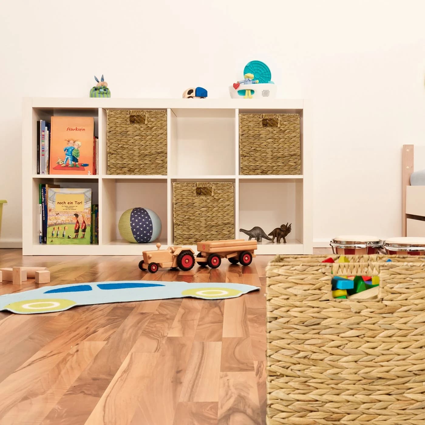 relaxdays Regalkorb Aufbewahrungskorb Wasserhyazinthe im Set (2er Set)