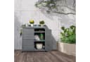 relaxdays Pflanztisch mit Unterschrank grau - Gartenwerkbank Bild 1