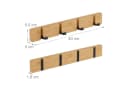 relaxdays Wandgarderobe mit klappbaren Haken 4er Set Bambus Schwarz Bild 4