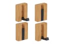 relaxdays Wandhaken Set 4-tlg. Bambus Schwarz Klappbar Bild 2