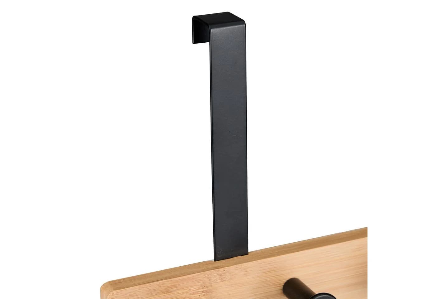 relaxdays Türgarderobe mit 6 Haken, schwarz, Bambus & Stahl - Bild 5