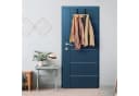 relaxdays Türgarderobe mit 4 Haken Schwarz Bambus Stahl Bild 1