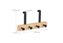 relaxdays Türgarderobe mit 4 Haken Schwarz Bambus Stahl Bild 4
