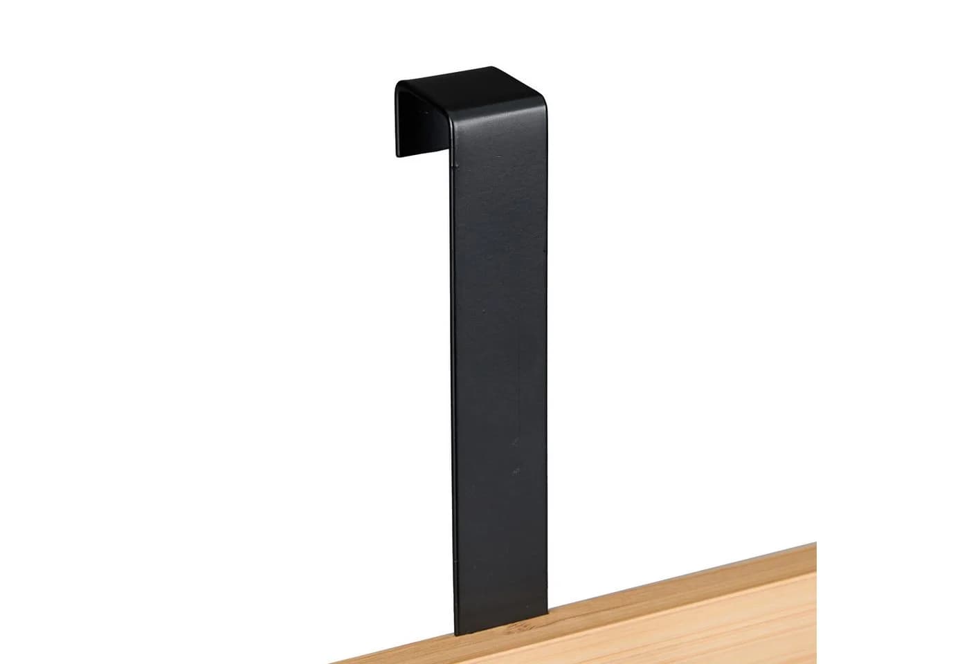 relaxdays Türgarderobe mit 4 Haken Schwarz Bambus Stahl - Bild 5