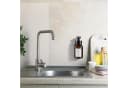 relaxdays Seifenspender Wandbefestigung Braun/Schwarz Glas Edelstahl Bild 3