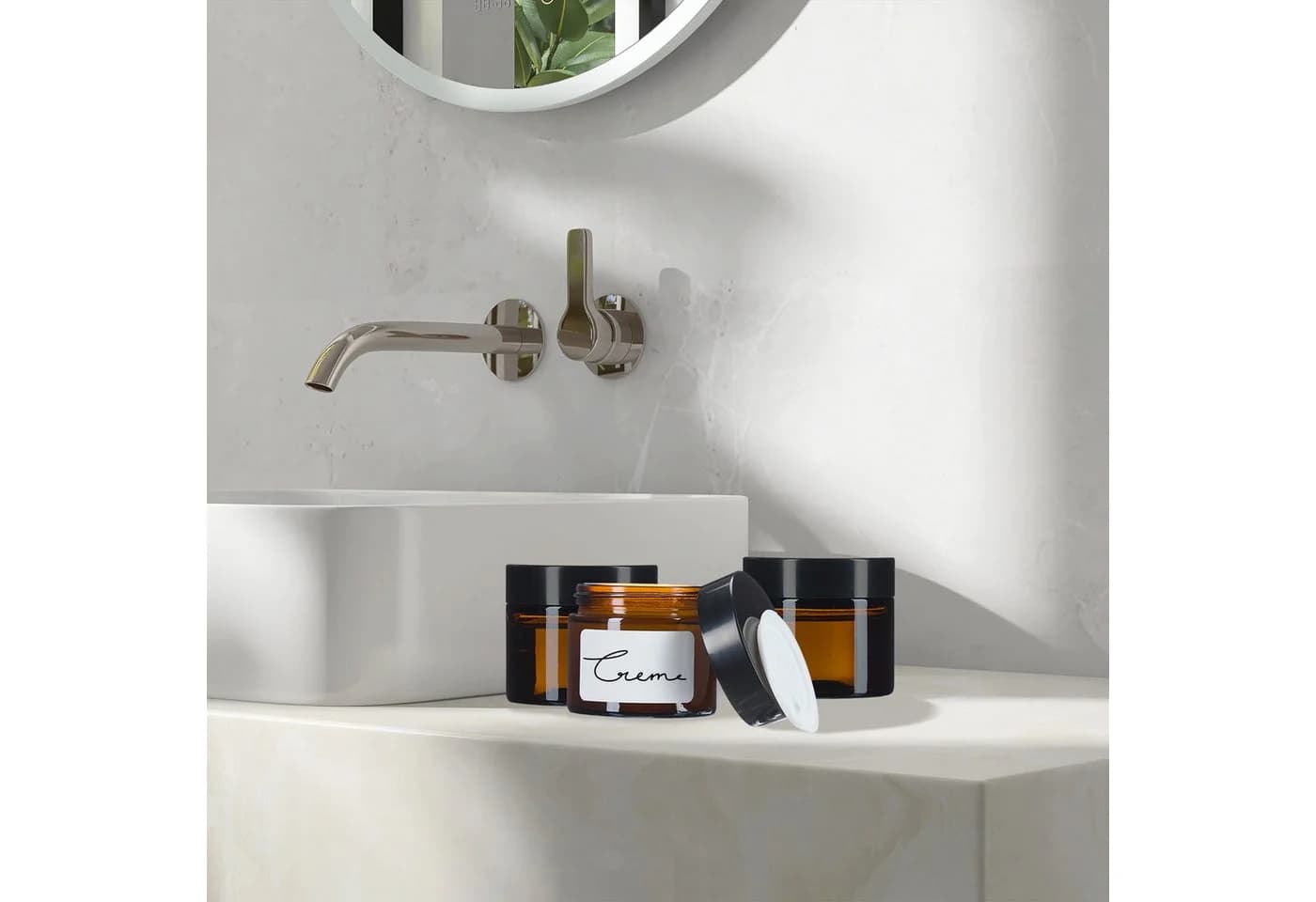 relaxdays Salbentiegel Braunglas 60 ml Set 16 St - Bild 3