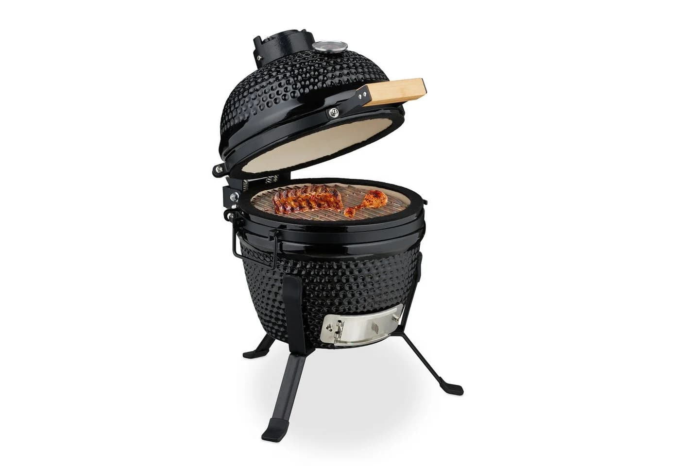 relaxdays Keramik Kamado Grill Schwarz mit Grill-Ei - Bild 2