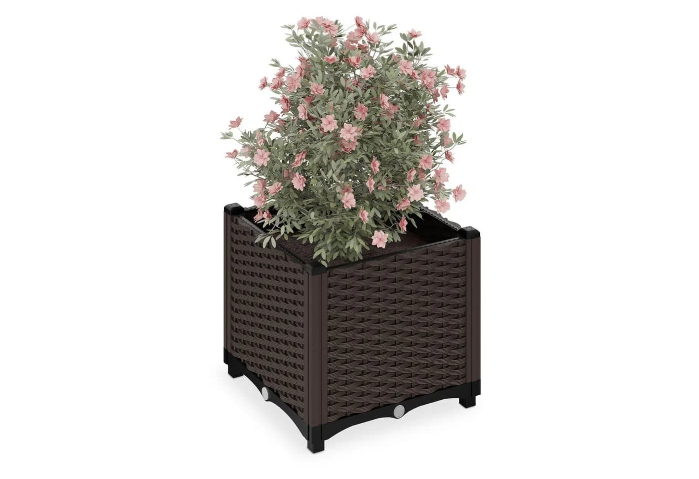 relaxdays Pflanzkübel Rattan Optik Braun - Bild 2
