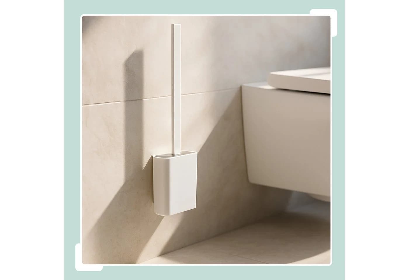 relaxdays WC-Garnitur Toilettenbürste Wandmontage Weiß