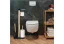 relaxdays WC-Garnitur Bambus & Eisen mit Ablage, Schwarz Bild 1