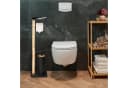 relaxdays WC-Garnitur Schwarz mit Ablage & Bambusdesign Bild 1