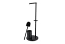 relaxdays WC-Garnitur mit Toilettenpapierhalter Schwarz Freistehend Bild 5