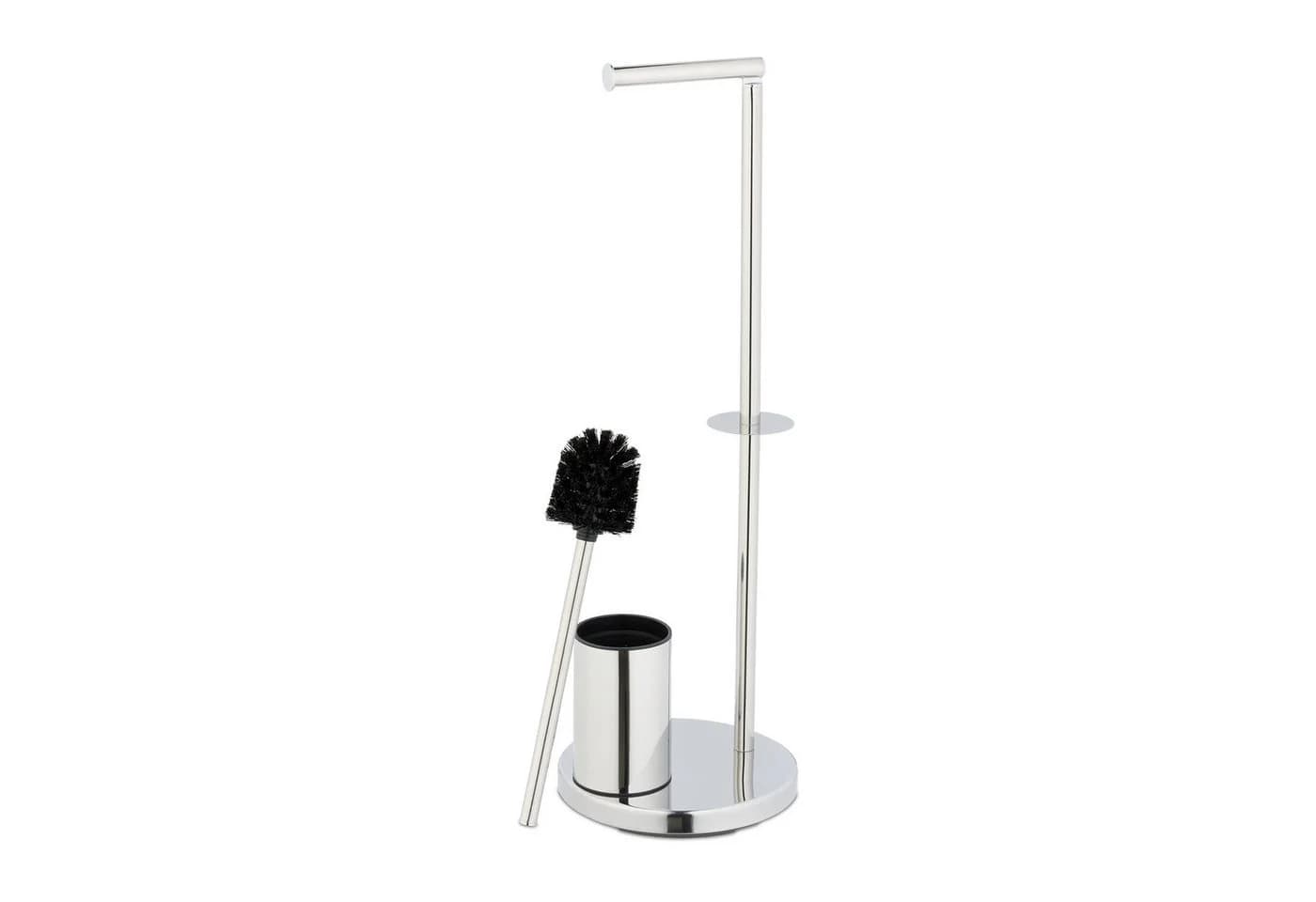 relaxdays WC-Garnitur Freistehend Silber Edelstahl 3-tlg - Bild 5