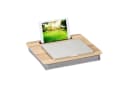 relaxdays Laptop Tablett mit Handyhalter, Faserplatte, natur Bild 2
