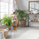 relaxdays Badregal Walnuss 5 Ablagen Holz Bild 5