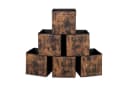 relaxdays Aufbewahrungsbox Stoff 6er Set Schwarz Braun Holzoptik L Bild 2