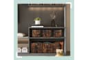 relaxdays Aufbewahrungsbox Stoff 6er Set Schwarz Braun Holzoptik Bild 1