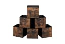relaxdays Aufbewahrungsbox Stoff 6er Set Schwarz Braun Holzoptik Bild 2