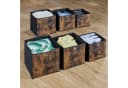 relaxdays Aufbewahrungsbox Stoff 6er Set Schwarz Braun Holzoptik Bild 3