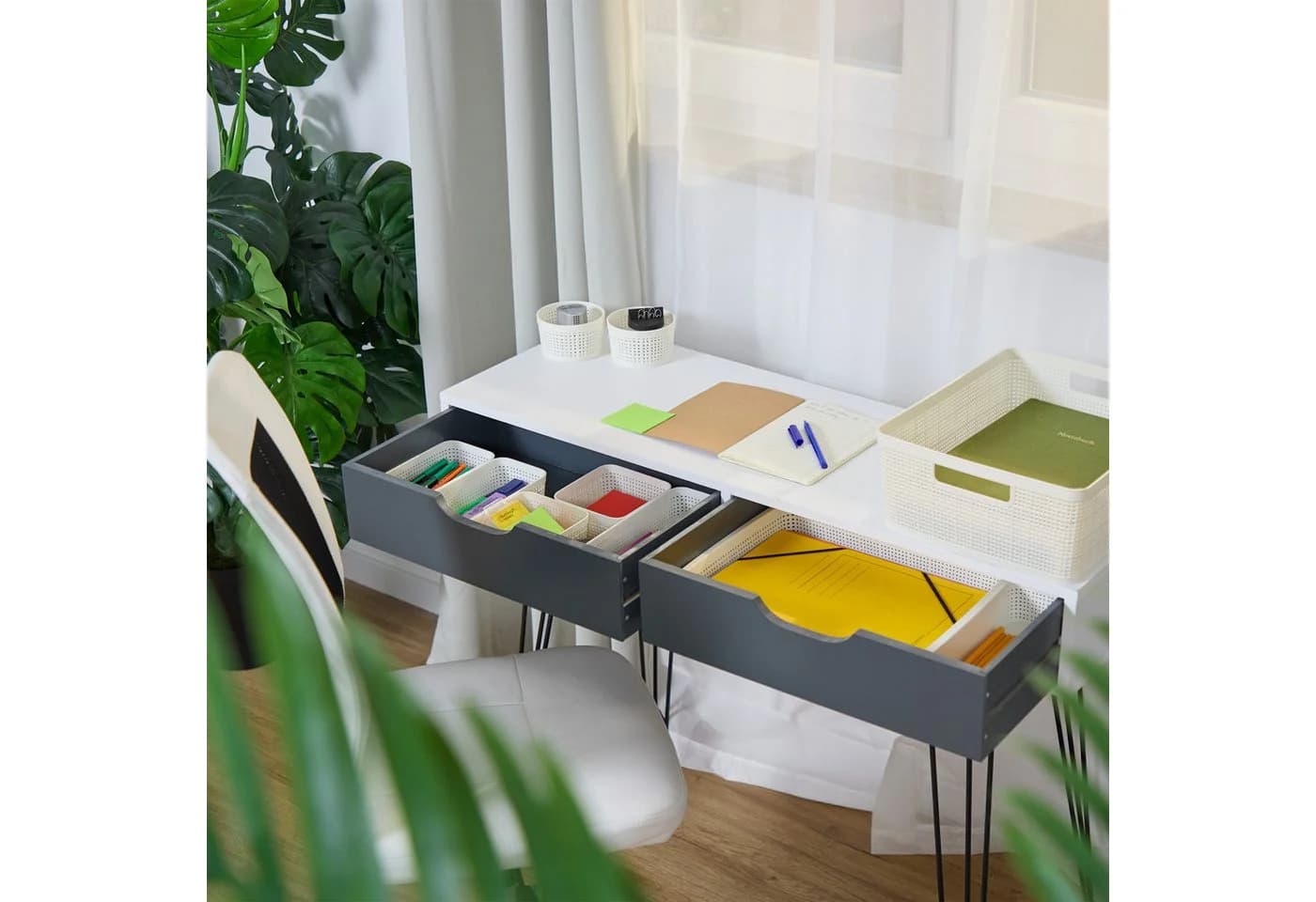 relaxdays Schubladeneinsatz 10-tlg. Set Weiß Kunststoff Organizer
