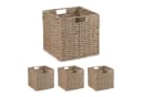 relaxdays Regalkorb Set 4x Seegras Aufbewahrungskorb Natur Bild 2