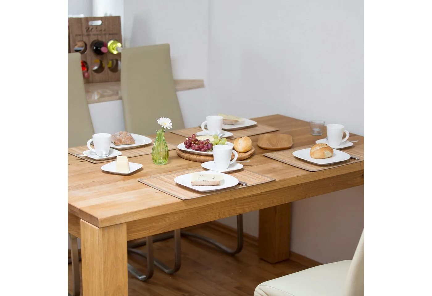 relaxdays Tischset 4er Set Bambus natur