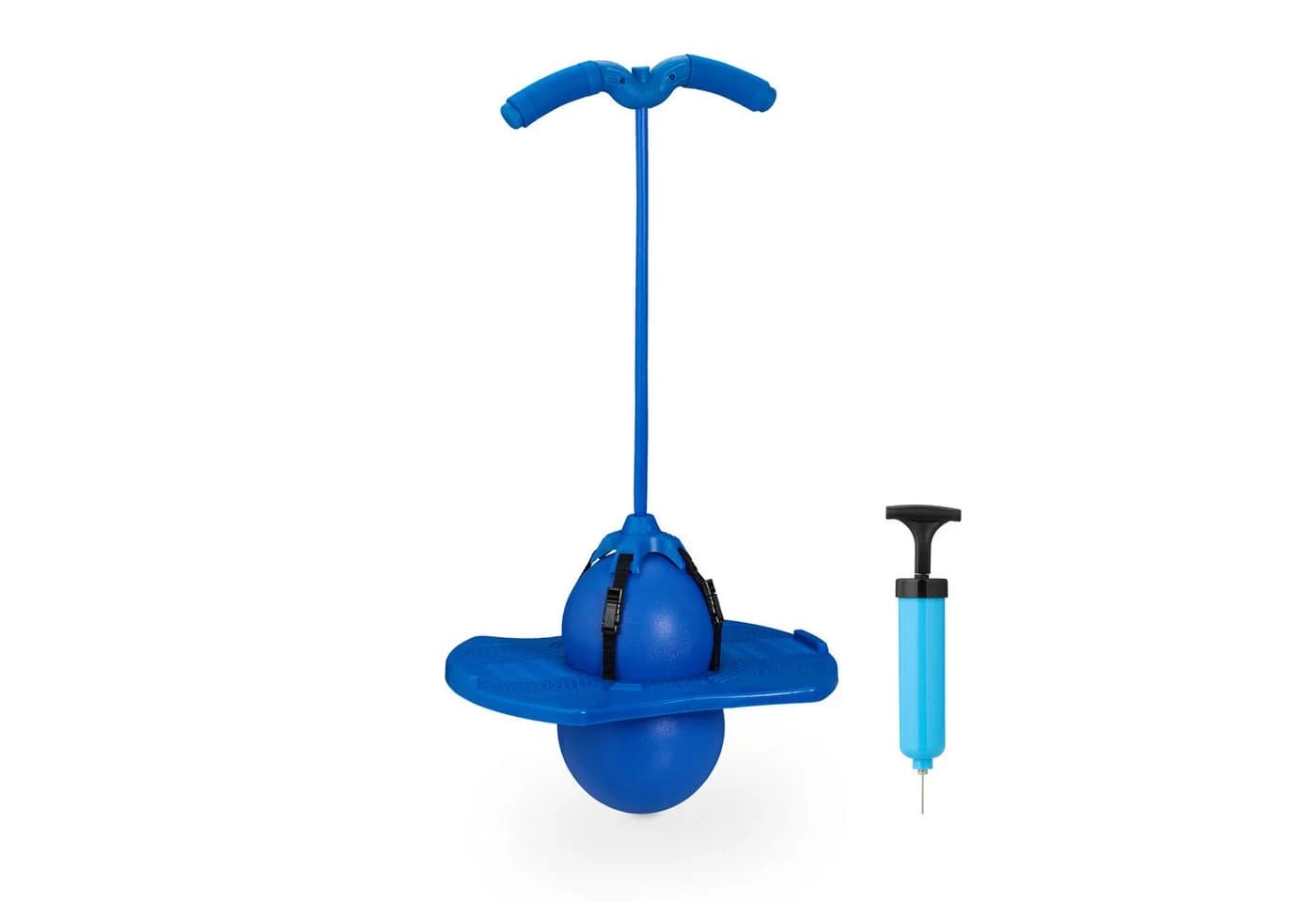 relaxdays Pogo Ball mit Griffen für Kinder, blau - Bild 2