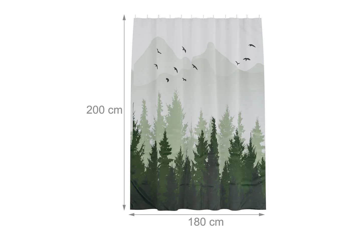 relaxdays Duschvorhang Tannenwald 180x200 cm Polyester - Bild 4