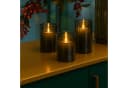 RELAXDAYS LED-Kerze im Glas 3er Set, grau Bild 1